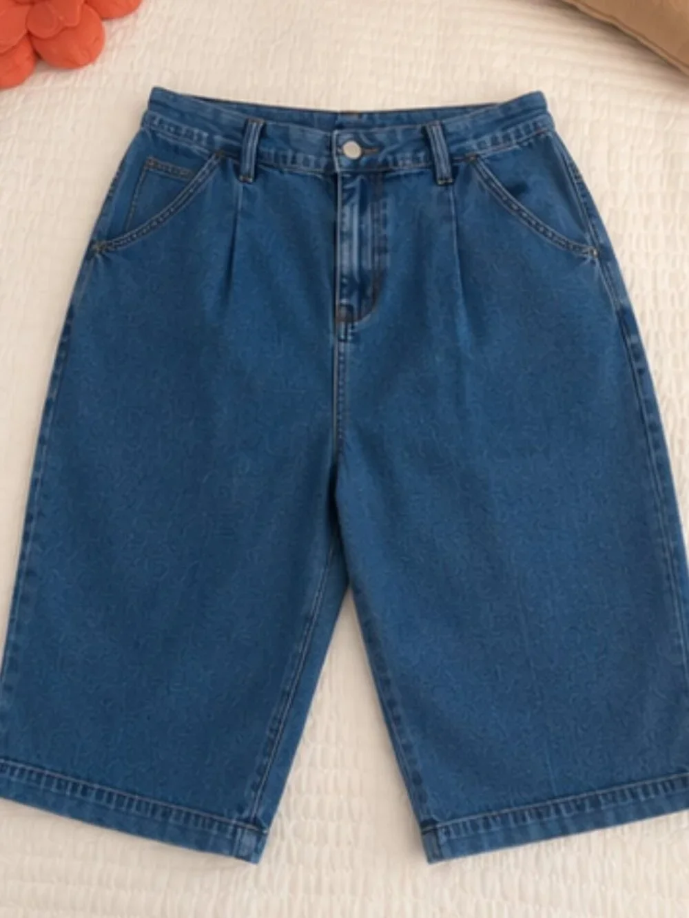 Venezia Classic Denim Bermuda Shorts | High-Rise Relaxed Fit | Plus Size 26